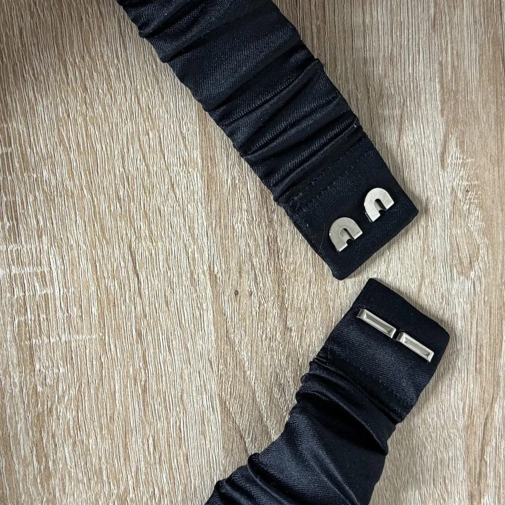 Vintage La Rue Size Women M/L Beads Sequins Rayon Satin Elastic Waist Belt